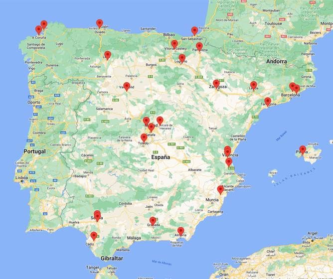 Mapa distribuidoras Bricodepot