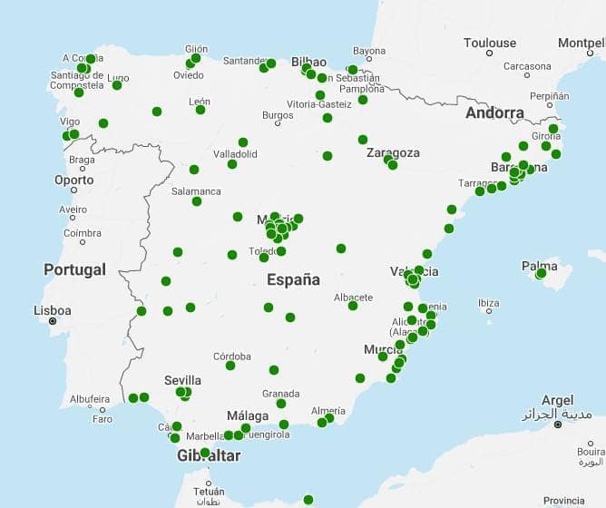 Mapa distribuidoras Leroy Merlín